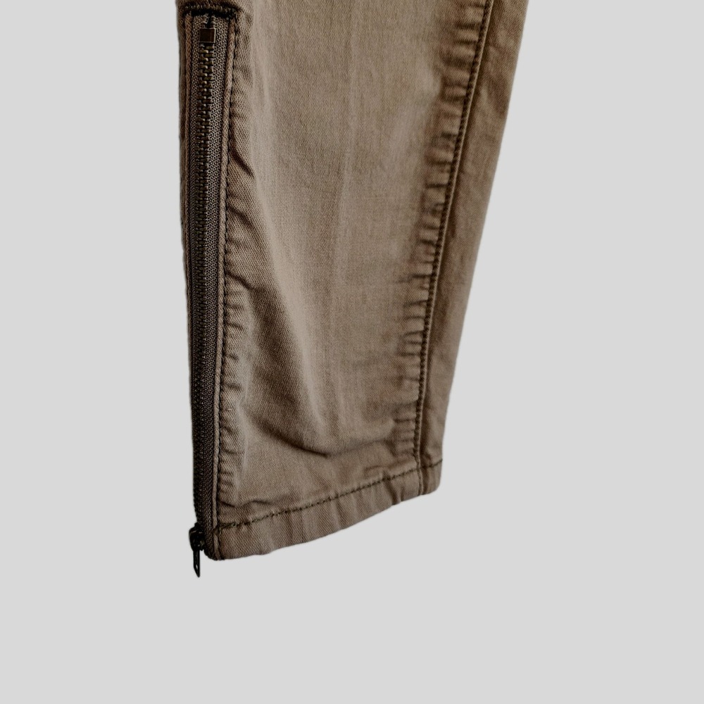Pilcro and the Letterpress Zip‎ Pocket Moto Pants 29 Olive Green Stretch Utility - Picture 3 of 7